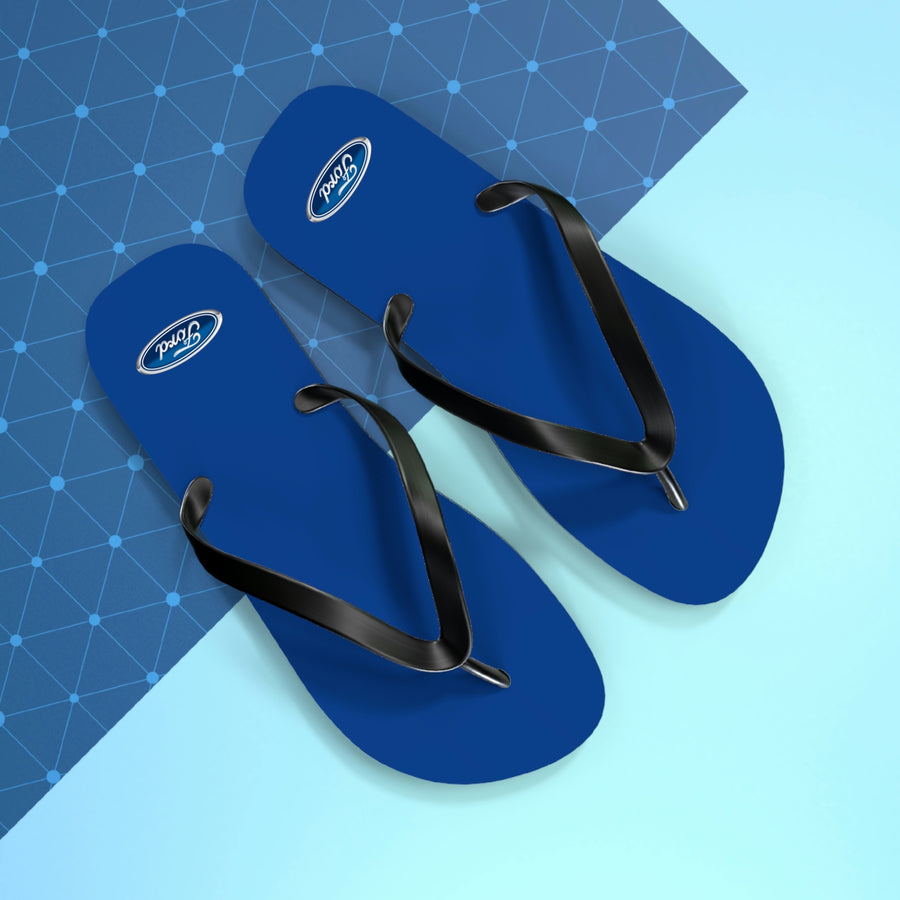 Unisex Dark Blue Ford Flip Flops™