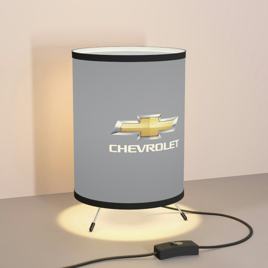 Grey Chevrolet Tripod Lamp with High-Res Printed Shade, US\CA plug™