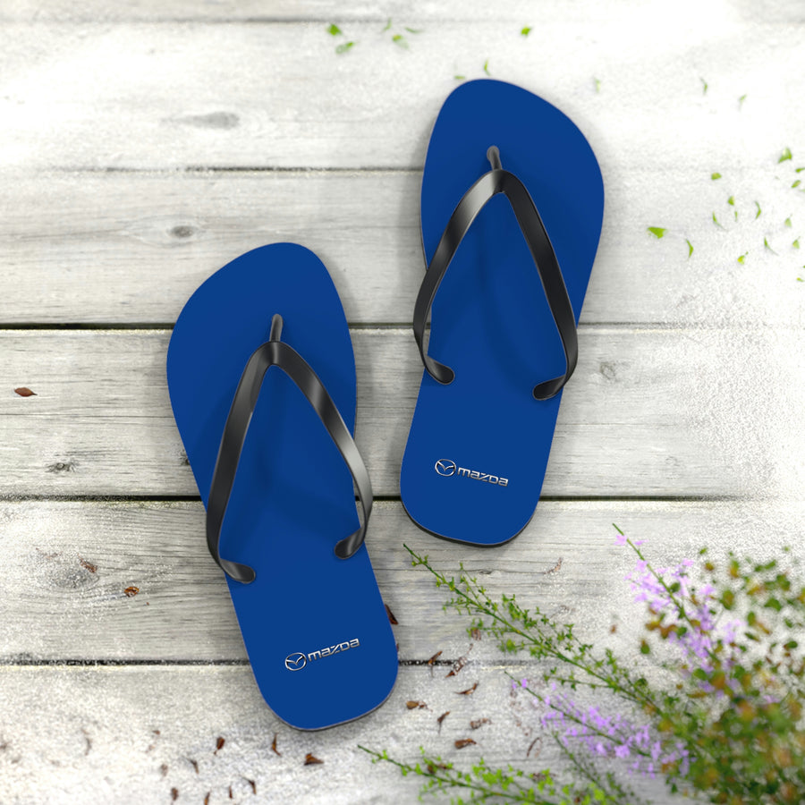 Unisex Dark Blue Mazda Flip Flops™