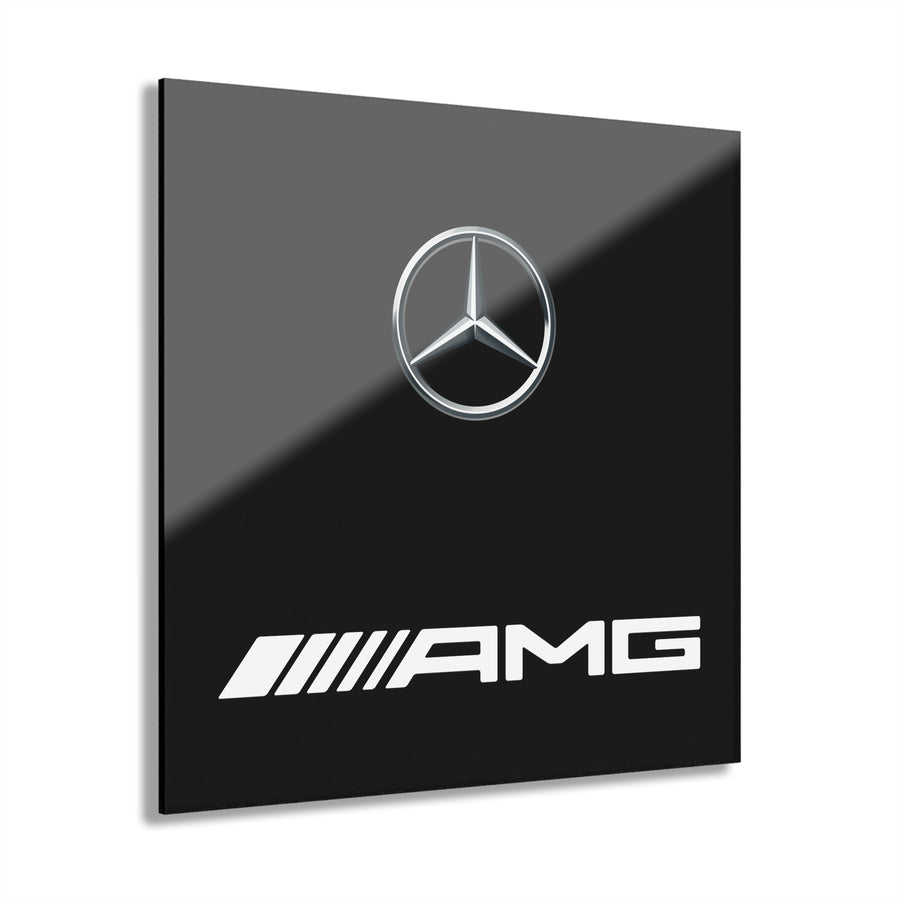 Black Mercedes Acrylic Prints (French Cleat Hanging)™