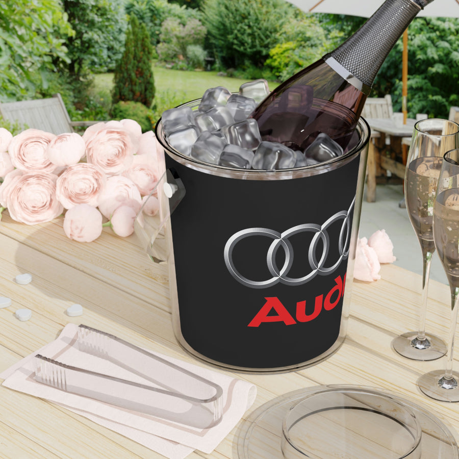 Black Audi Ice Bucket with Tongs™