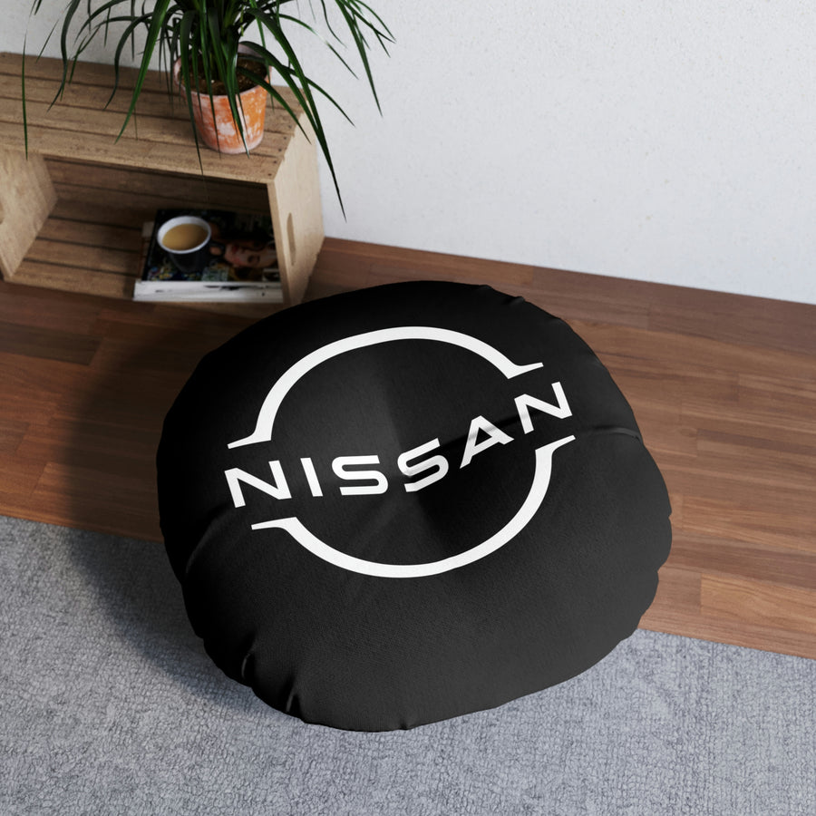 Black Nissan GTR Tufted Floor Pillow, Round™