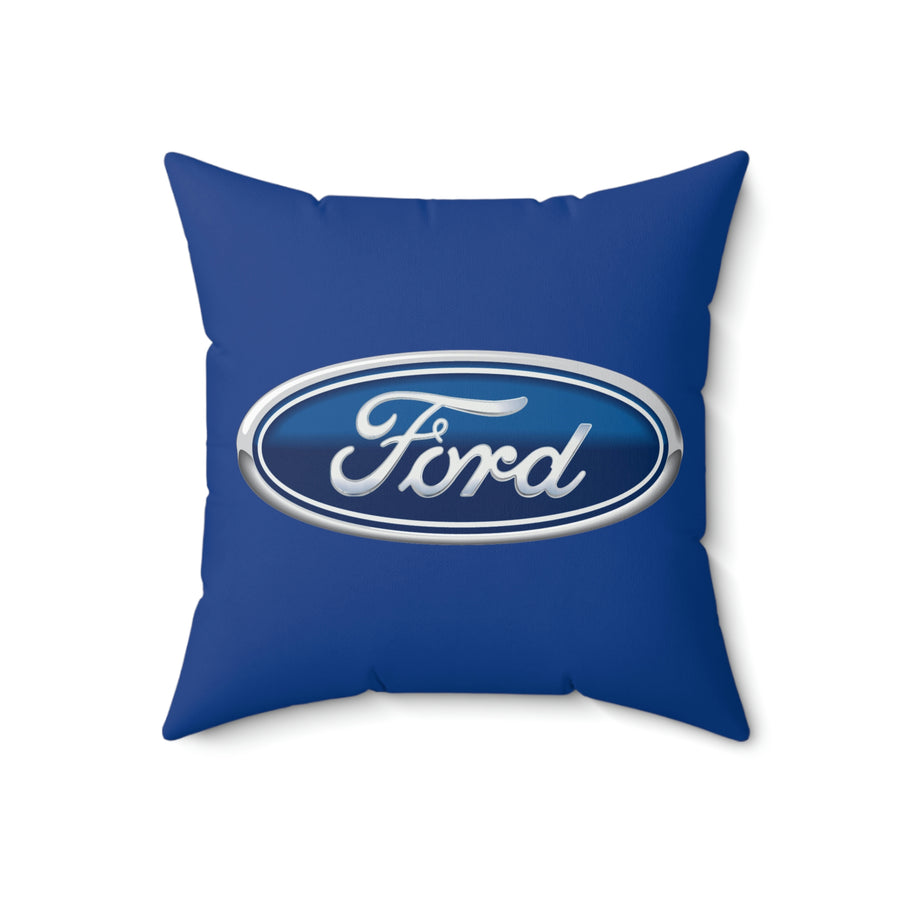 Dark Blue Ford Spun Polyester Square Pillow™