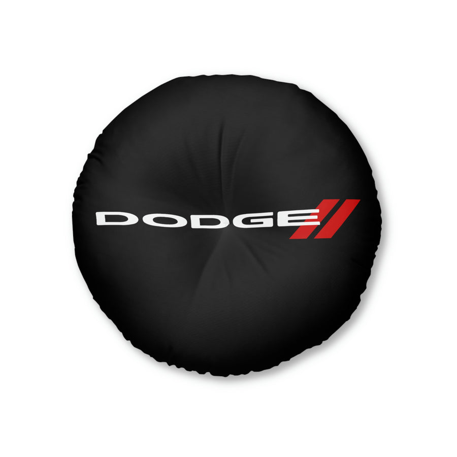 Black Dodge Tufted Floor Pillow, Round™