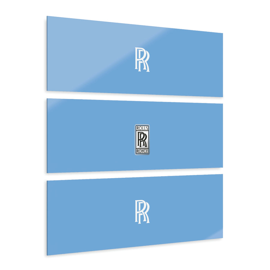 Light Blue Rolls Royce Acrylic Prints (Triptych)™