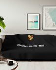 Black Porsche Sherpa Blanket, Two Colors™