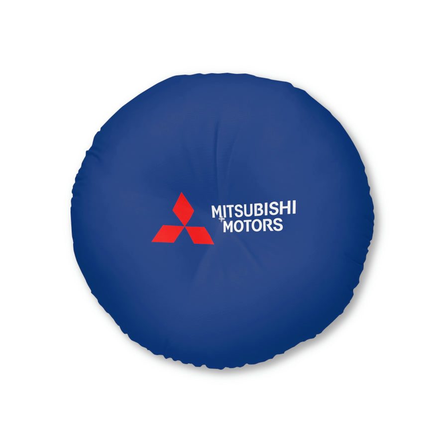 Dark Blue Mitsubishi Tufted Floor Pillow, Round™