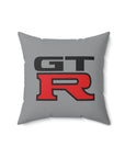 Grey Spun Polyester Square Nissan GTR Pillow™