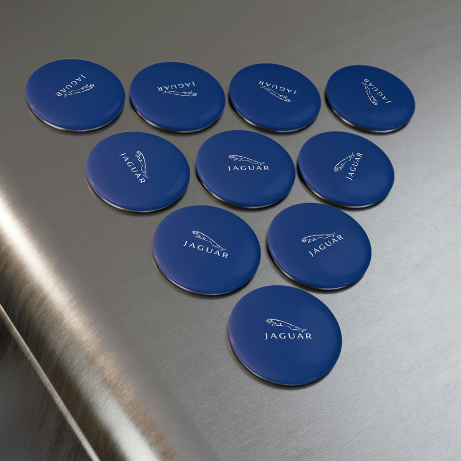 Dark Blue Jaguar Button Magnet, Round (10 pcs)™