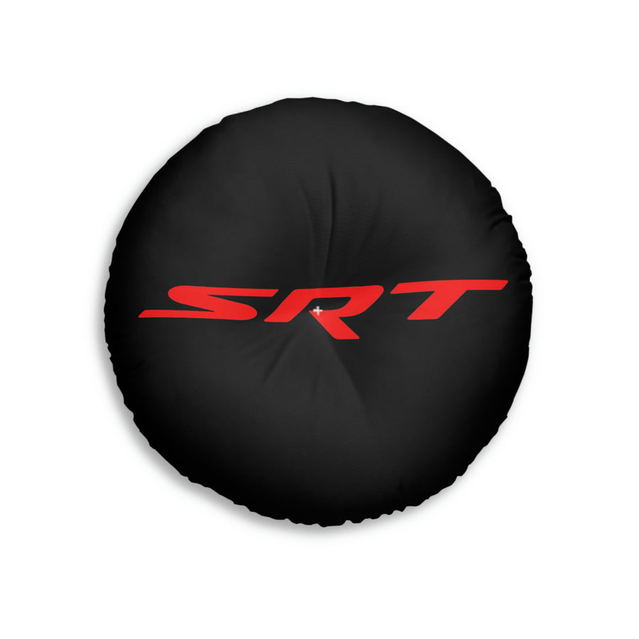 Black Dodge Tufted Floor Pillow, Round™