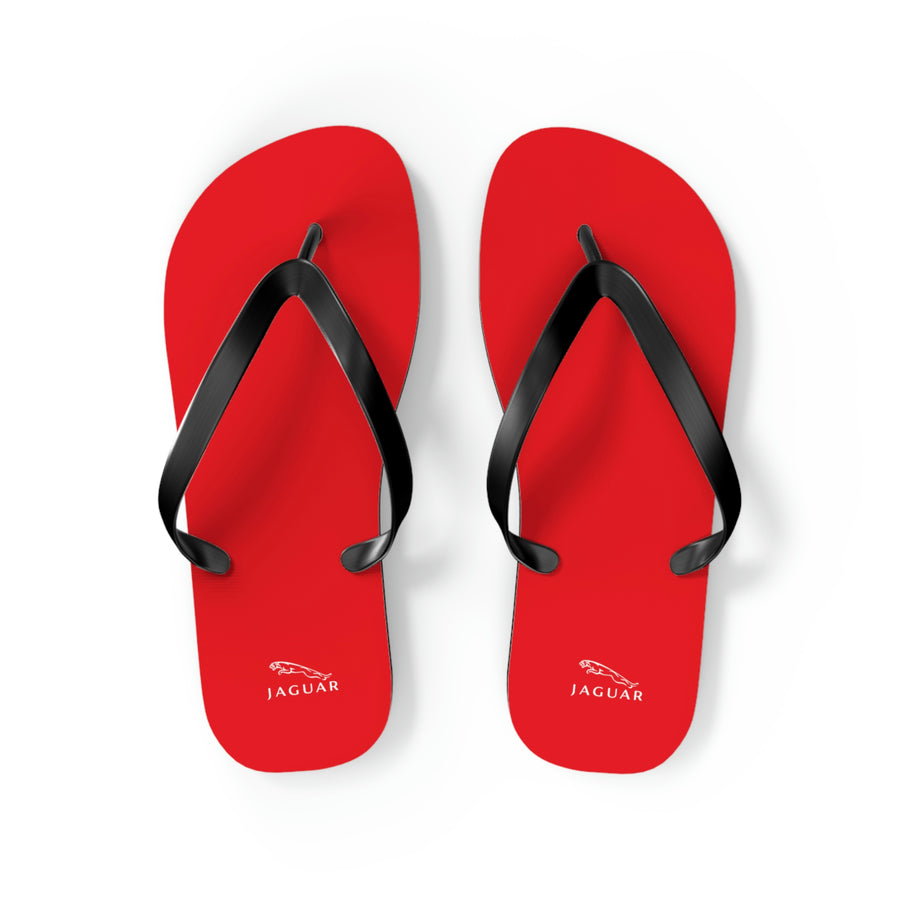 Unisex Red Jaguar Flip Flops™