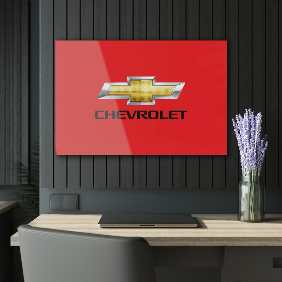 Red Chevrolet Acrylic Prints (French Cleat Hanging)™