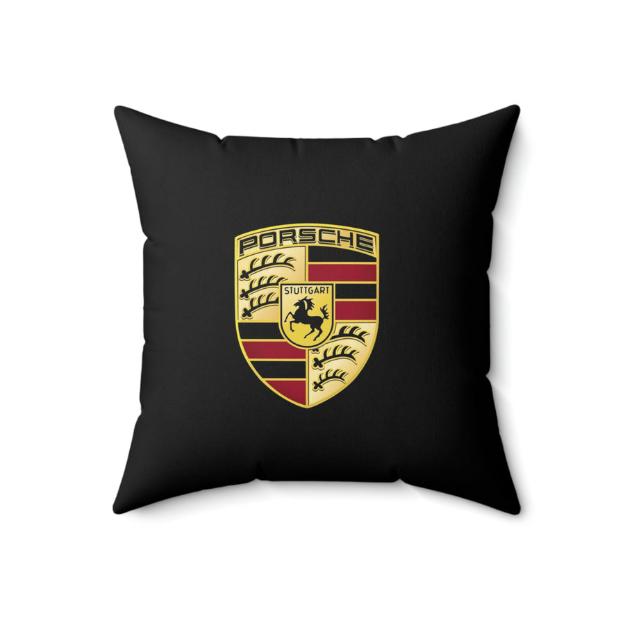 Black Spun Polyester Square Porsche Pillow™