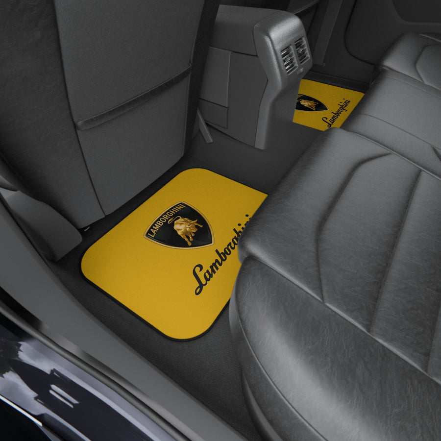 Yellow Lamborghini Car Mats (2x Rear)™