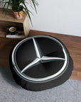 Black Mercedes Tufted Floor Pillow, Round™