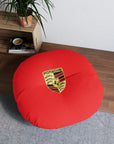 Porsche Red Tufted Floor Pillow, Round™