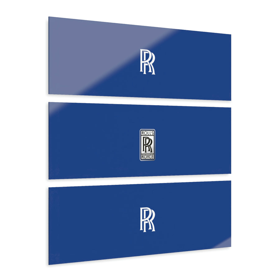 Dark Blue Rolls Royce Acrylic Prints (Triptych)™