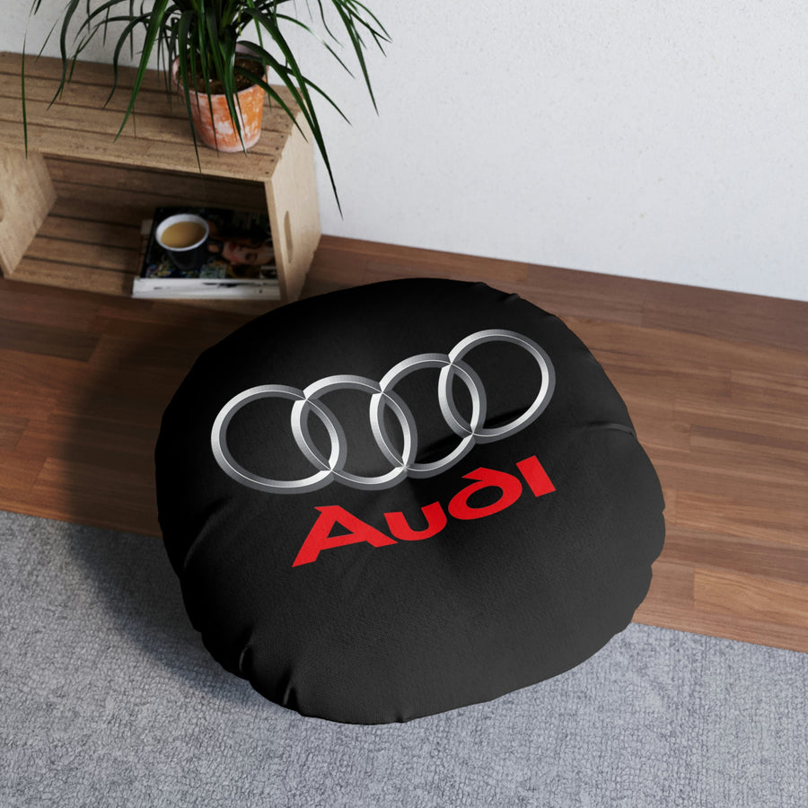 Black Audi Tufted Floor Pillow, Round™
