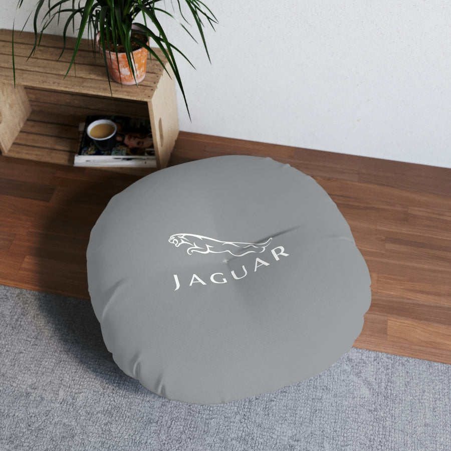 Grey Jaguar Tufted Floor Pillow, Round™