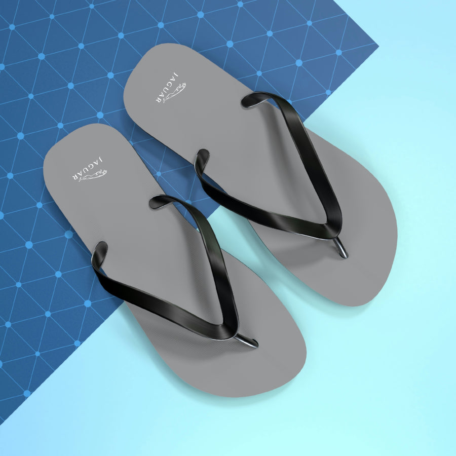 Unisex Grey Jaguar Flip Flops™