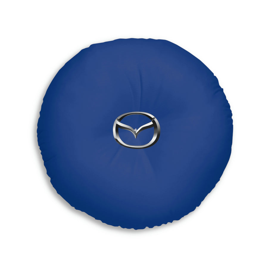 Dark Blue Mazda Tufted Floor Pillow, Round™