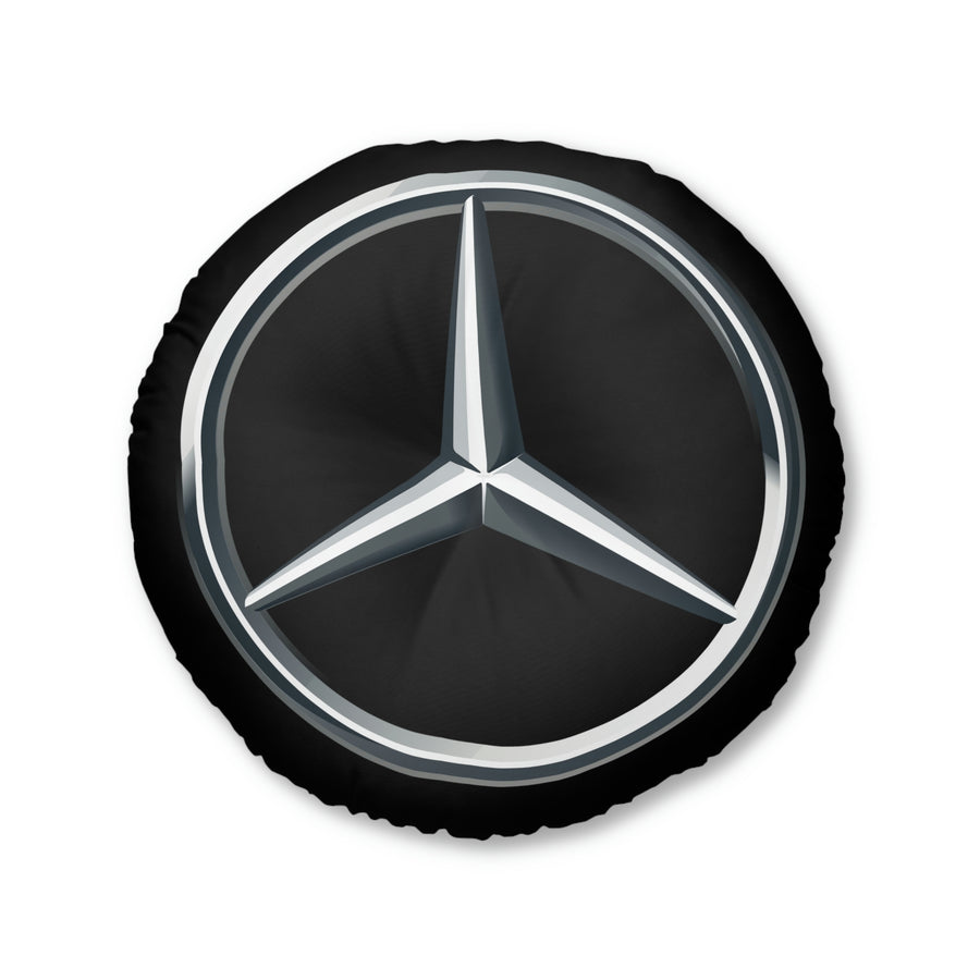 Black Mercedes Tufted Floor Pillow, Round™