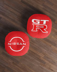 Red Nissan GTR Tufted Floor Pillow, Round™