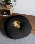 Porsche Black Tufted Floor Pillow, Round™