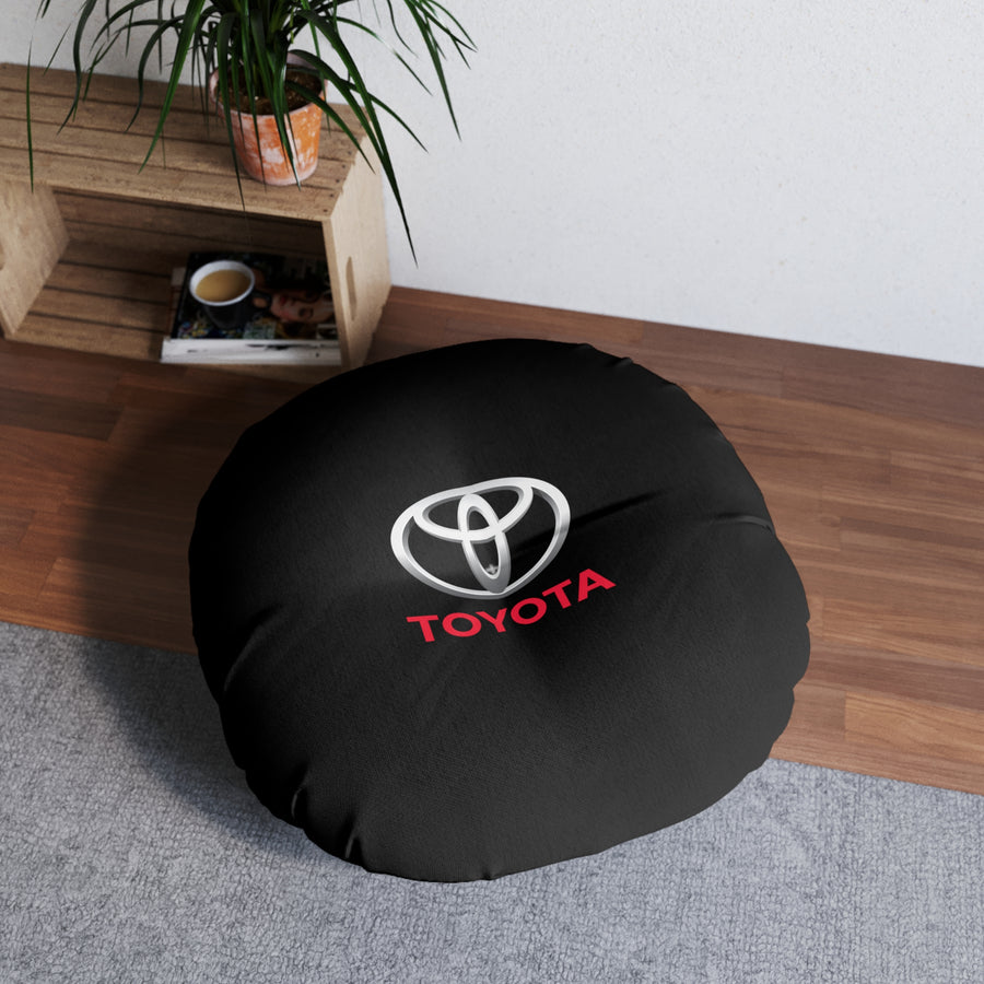 Black Toyota Tufted Floor Pillow, Round™