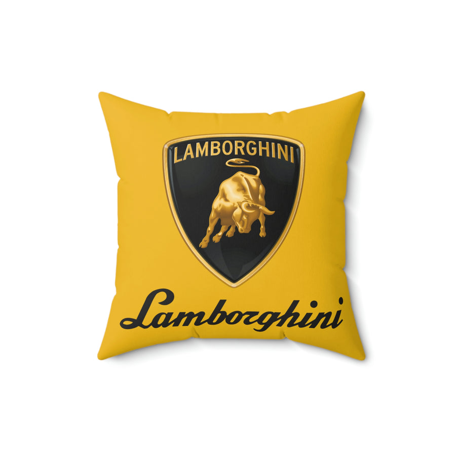 Yellow Lamborghini Spun Polyester Square Pillow™