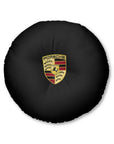 Porsche Black Tufted Floor Pillow, Round™