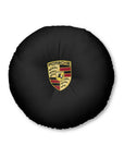 Porsche Black Tufted Floor Pillow, Round™