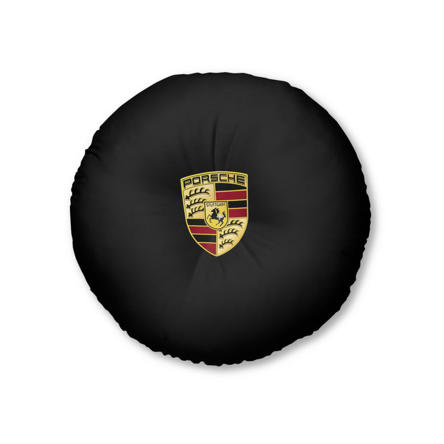 Porsche Black Tufted Floor Pillow, Round™