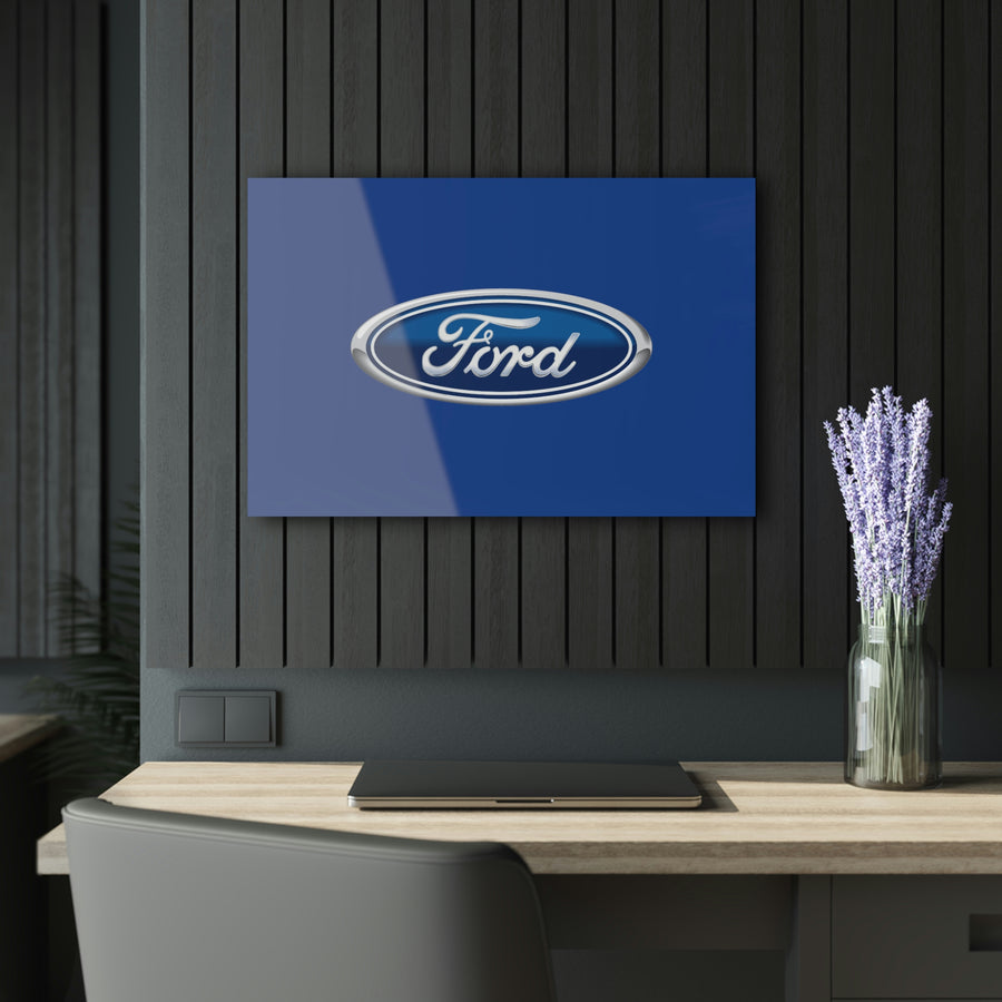 Dark Blue Ford Acrylic Prints (French Cleat Hanging)™