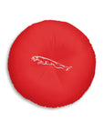 Red Jaguar Tufted Floor Pillow, Round™