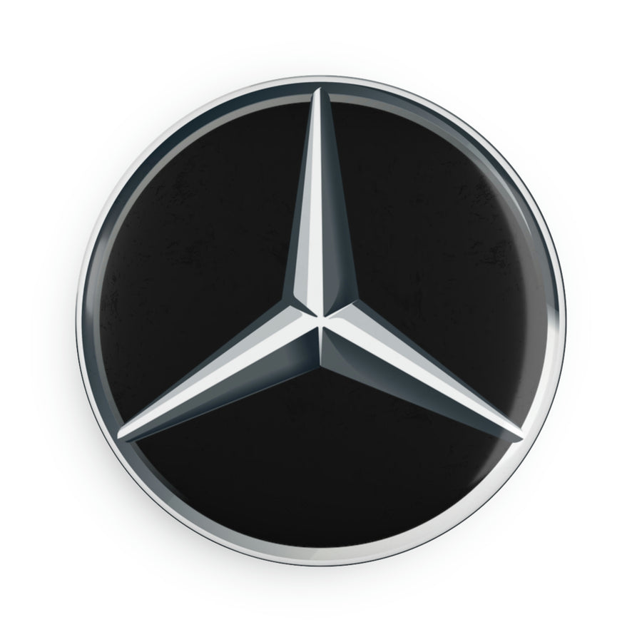 Black Mercedes Button Magnet, Round (1 & 10 pcs)™