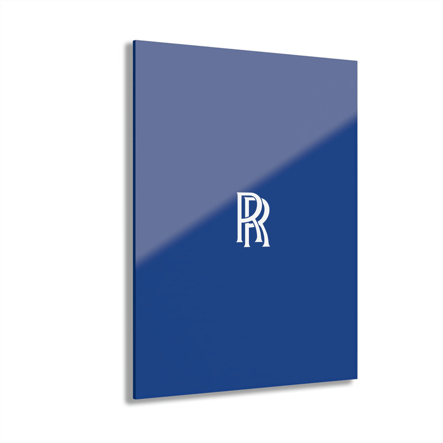 Dark Blue Rolls Royce Acrylic Prints (French Cleat Hanging)™