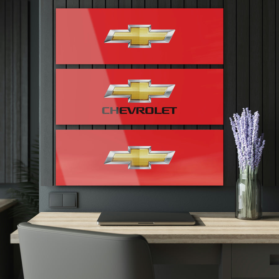 Red Chevrolet Acrylic Prints (Triptych)™