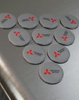 Grey Mitsubishi Button Magnet, Round (10 pcs)™
