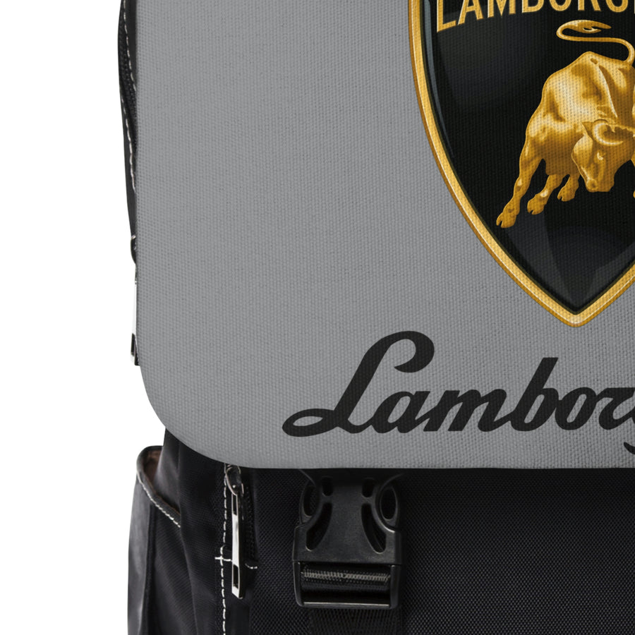 Unisex Grey Lamborghini Casual Shoulder Backpack™
