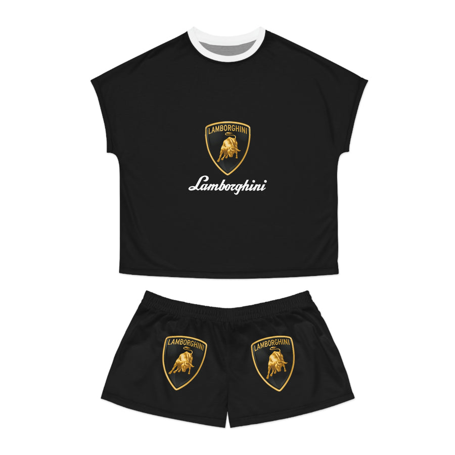 Women's Black Lamborghini Short Pajama Set™