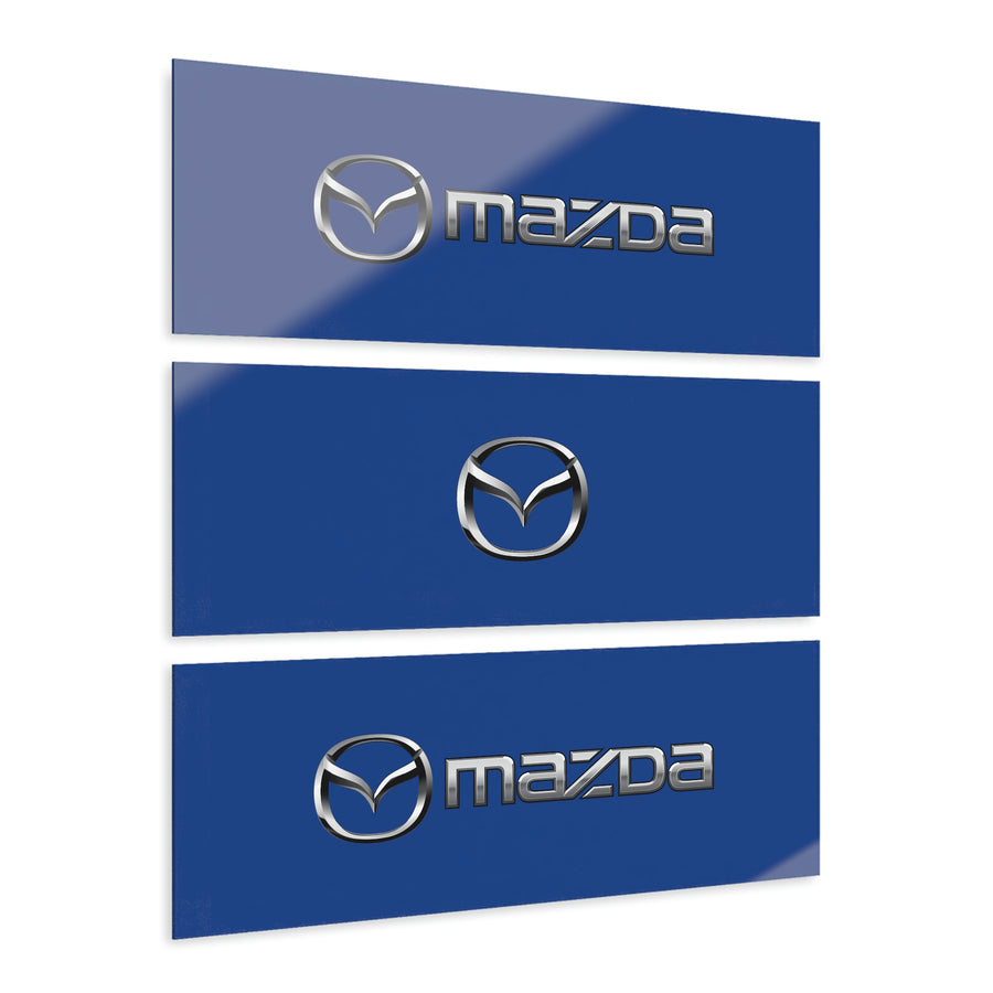 Dark Blue Mazda Acrylic Prints (Triptych)™