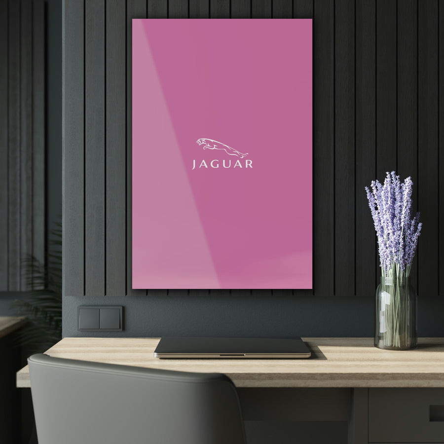 Light Pink Jaguar Acrylic Prints (French Cleat Hanging)™