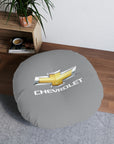 Grey Chevrolet Tufted Floor Pillow, Round™