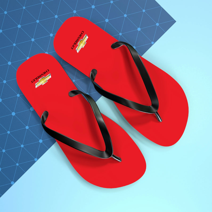 Unisex Red Chevrolet Flip Flops™