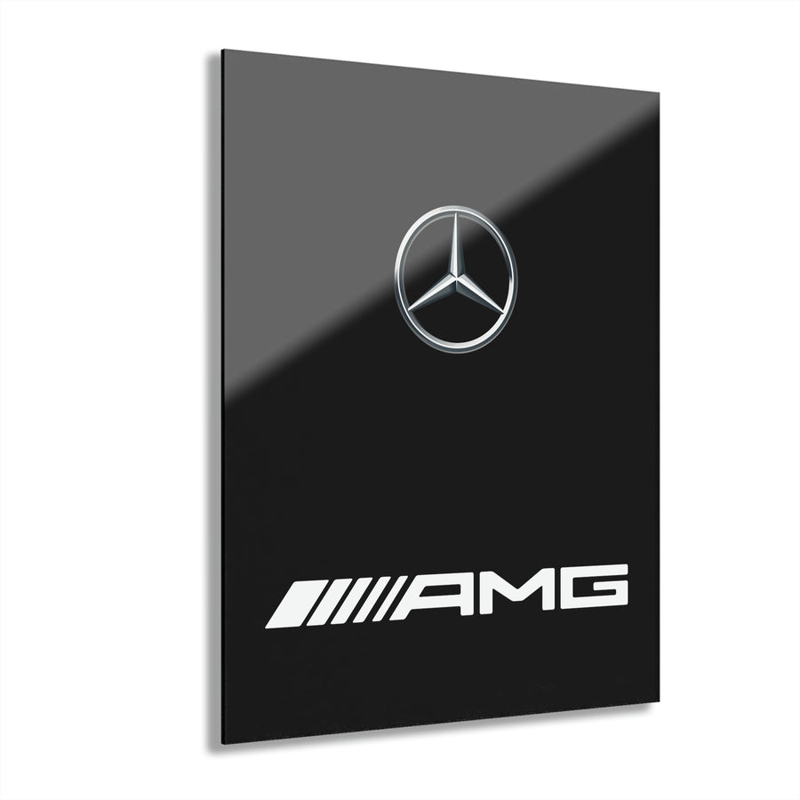 Black Mercedes Acrylic Prints (French Cleat Hanging)™