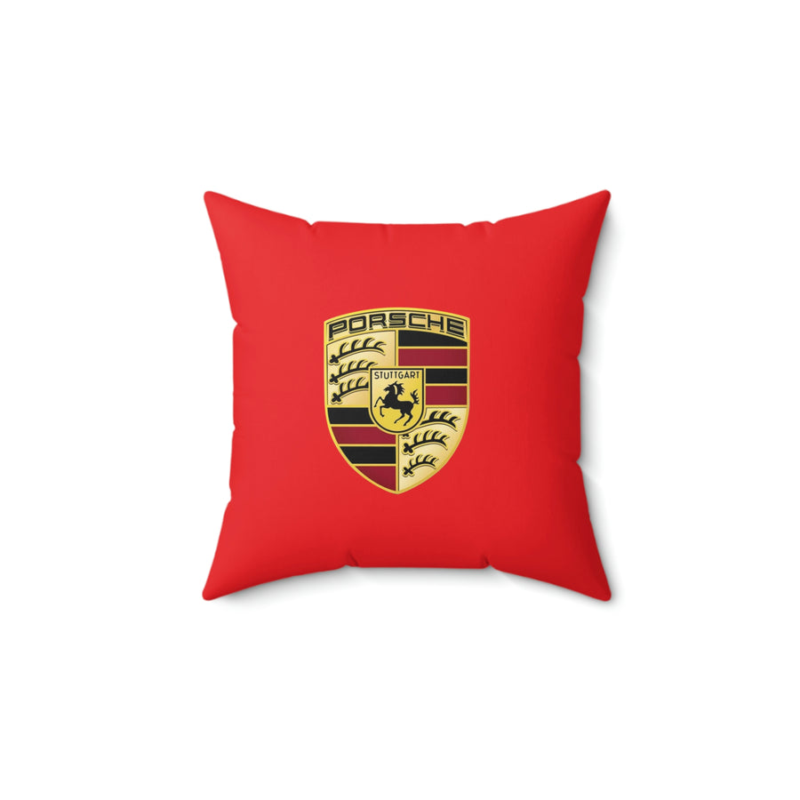 Red Spun Polyester Square Porsche Pillow™