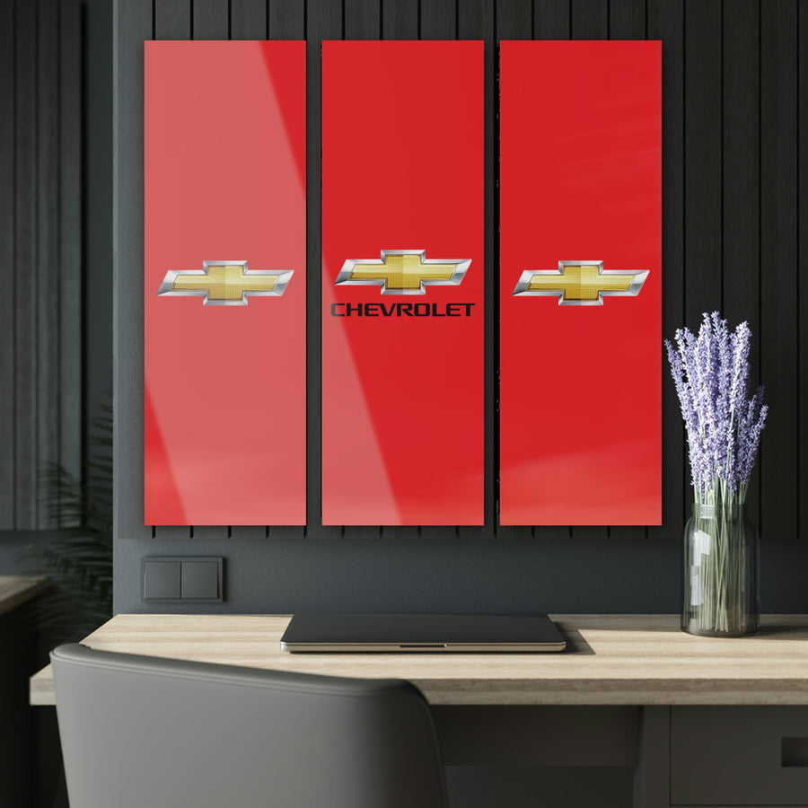 Red Chevrolet Acrylic Prints (Triptych)™