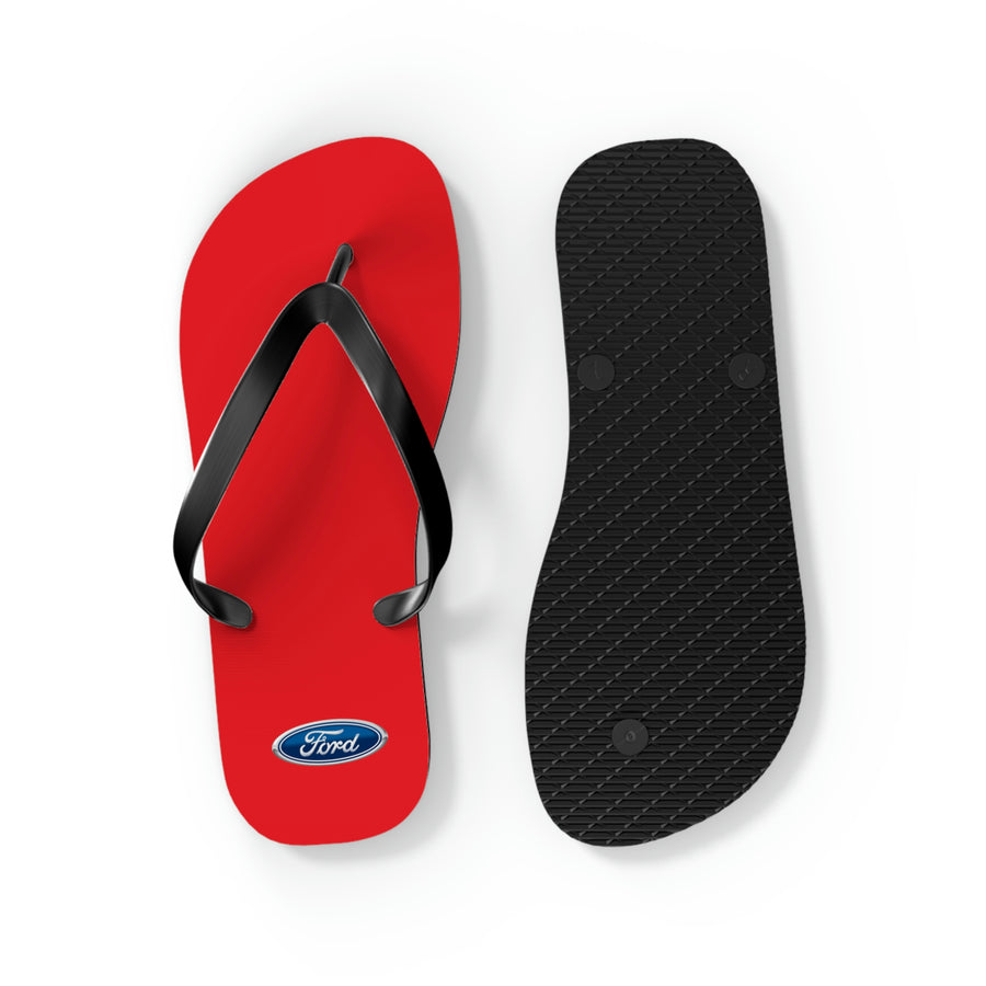 Unisex Red Ford Flip Flops™