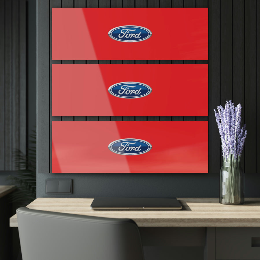 Red Ford Acrylic Prints (Triptych)™